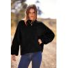 imagePRETTYGARDEN Womens Fall Oversized Pullover Sweaters Casual Crewneck Long Sleeve Chunky Cable Knit Tops Winter ClothingBlack