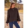 imagePRETTYGARDEN Womens Fall Oversized Pullover Sweaters Casual Crewneck Long Sleeve Chunky Cable Knit Tops Winter ClothingCoffee