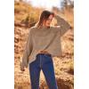 imagePRETTYGARDEN Womens Fall Oversized Pullover Sweaters Casual Crewneck Long Sleeve Chunky Cable Knit Tops Winter ClothingDark Apricot