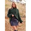imagePRETTYGARDEN Womens Fall Oversized Pullover Sweaters Casual Crewneck Long Sleeve Chunky Cable Knit Tops Winter ClothingDark Green
