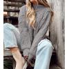 imagePRETTYGARDEN Womens Fall Oversized Pullover Sweaters Casual Crewneck Long Sleeve Chunky Cable Knit Tops Winter ClothingGrey