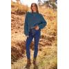 imagePRETTYGARDEN Womens Fall Oversized Pullover Sweaters Casual Crewneck Long Sleeve Chunky Cable Knit Tops Winter ClothingGrey Blue