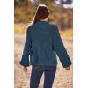 imagePRETTYGARDEN Womens Fall Oversized Pullover Sweaters Casual Crewneck Long Sleeve Chunky Cable Knit Tops Winter ClothingGrey Blue