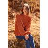imagePRETTYGARDEN Womens Fall Oversized Pullover Sweaters Casual Crewneck Long Sleeve Chunky Cable Knit Tops Winter ClothingRust Red