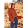 imagePRETTYGARDEN Womens Fall Oversized Pullover Sweaters Casual Crewneck Long Sleeve Chunky Cable Knit Tops Winter ClothingRust Red