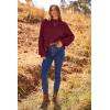 imagePRETTYGARDEN Womens Fall Oversized Pullover Sweaters Casual Crewneck Long Sleeve Chunky Cable Knit Tops Winter ClothingWine Red