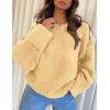 imagePRETTYGARDEN Womens Fall Oversized Sweaters Casual Crewneck Pullover Long Sleeve Fuzzy Chunky Knit Tops BlouseYellow