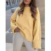 imagePRETTYGARDEN Womens Fall Oversized Sweaters Casual Crewneck Pullover Long Sleeve Fuzzy Chunky Knit Tops BlouseYellow