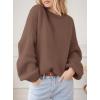 imagePRETTYGARDEN Womens Fall Oversized Sweaters Dressy Casual Long Sleeve Chunky Knit Winter Pullover Tops 2025 Holiday OutfitsBrown