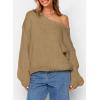 imagePRETTYGARDEN Womens Fall Oversized Sweaters Long Sleeve V Neck Dressy Casual Chunky Knit Loose Pullover Tops Winter ClothingApricot
