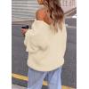 imagePRETTYGARDEN Womens Fall Oversized Sweaters Long Sleeve V Neck Dressy Casual Chunky Knit Loose Pullover Tops Winter ClothingBeige