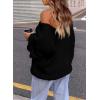 imagePRETTYGARDEN Womens Fall Oversized Sweaters Long Sleeve V Neck Dressy Casual Chunky Knit Loose Pullover Tops Winter ClothingBlack