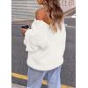 imagePRETTYGARDEN Womens Fall Oversized Sweaters Long Sleeve V Neck Dressy Casual Chunky Knit Loose Pullover Tops Winter ClothingWhite