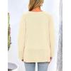 imagePRETTYGARDEN Womens Knit Fall Sweaters Long Sleeve Pullover Crewneck Split Hem Oversized Tunic Sweater Tops Winter ClothingBeige