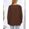 imagePRETTYGARDEN Womens Knit Fall Sweaters Long Sleeve Pullover Crewneck Split Hem Oversized Tunic Sweater Tops Winter ClothingCoffee