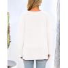 imagePRETTYGARDEN Womens Knit Fall Sweaters Long Sleeve Pullover Crewneck Split Hem Oversized Tunic Sweater Tops Winter ClothingWhite