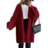 imagePRETTYGARDEN Womens Long Cardigan Sweaters 2025 Fall Trendy Oversized Knit Open Front Jacket Coats Winter Clothes OuterwearBurgundy