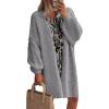 imagePRETTYGARDEN Womens Long Cardigan Sweaters 2025 Fall Trendy Oversized Knit Open Front Jacket Coats Winter Clothes OuterwearDark Grey