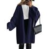 imagePRETTYGARDEN Womens Long Cardigan Sweaters 2025 Fall Trendy Oversized Knit Open Front Jacket Coats Winter Clothes OuterwearDark Royal Blue
