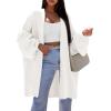 imagePRETTYGARDEN Womens Long Cardigan Sweaters 2025 Fall Trendy Oversized Knit Open Front Jacket Coats Winter Clothes OuterwearWhite