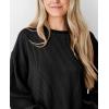 imagePRETTYGARDEN Womens Long Sleeve Tops 2025 Fall Fashion Shirts Trendy Clothes Casual Loose Crewneck Ribbed Knit Tunic BlouseBlack