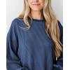 imagePRETTYGARDEN Womens Long Sleeve Tops 2025 Fall Fashion Shirts Trendy Clothes Casual Loose Crewneck Ribbed Knit Tunic BlouseDark Blue