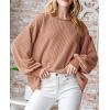 imagePRETTYGARDEN Womens Long Sleeve Tops 2025 Fall Fashion Shirts Trendy Clothes Casual Loose Crewneck Ribbed Knit Tunic BlouseKhaki
