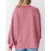 imagePRETTYGARDEN Womens Long Sleeve Tops 2025 Fall Fashion Shirts Trendy Clothes Casual Loose Crewneck Ribbed Knit Tunic BlousePink