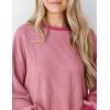 imagePRETTYGARDEN Womens Long Sleeve Tops 2025 Fall Fashion Shirts Trendy Clothes Casual Loose Crewneck Ribbed Knit Tunic BlousePink