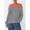 imagePRETTYGARDEN Womens Off The Shoulder Sweater Long Sleeve Tops Loose Knit Pullover Sweaters Fashion Fall Clothes 2025Grey