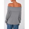 imagePRETTYGARDEN Womens Off The Shoulder Sweater Long Sleeve Tops Loose Knit Pullover Sweaters Fashion Fall Clothes 2025Grey