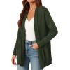imagePRETTYGARDEN Womens Open Front Cardigan Long Sleeve Cozy Knit Sweaters Winter Fall Clothes 2025 Outerwear CoatsArmy Green