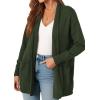 imagePRETTYGARDEN Womens Open Front Cardigan Long Sleeve Cozy Knit Sweaters Winter Fall Clothes 2025 Outerwear CoatsArmy Green