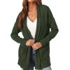 imagePRETTYGARDEN Womens Open Front Cardigan Long Sleeve Cozy Knit Sweaters Winter Fall Clothes 2025 Outerwear CoatsArmy Green