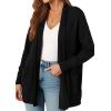 imagePRETTYGARDEN Womens Open Front Cardigan Long Sleeve Cozy Knit Sweaters Winter Fall Clothes 2025 Outerwear CoatsBlack