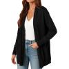 imagePRETTYGARDEN Womens Open Front Cardigan Long Sleeve Cozy Knit Sweaters Winter Fall Clothes 2025 Outerwear CoatsBlack