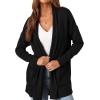 imagePRETTYGARDEN Womens Open Front Cardigan Long Sleeve Cozy Knit Sweaters Winter Fall Clothes 2025 Outerwear CoatsBlack