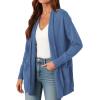 imagePRETTYGARDEN Womens Open Front Cardigan Long Sleeve Cozy Knit Sweaters Winter Fall Clothes 2025 Outerwear CoatsBlue