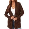 imagePRETTYGARDEN Womens Open Front Cardigan Long Sleeve Cozy Knit Sweaters Winter Fall Clothes 2025 Outerwear CoatsBrown