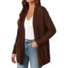 imagePRETTYGARDEN Womens Open Front Cardigan Long Sleeve Cozy Knit Sweaters Winter Fall Clothes 2025 Outerwear CoatsBrown