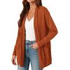 imagePRETTYGARDEN Womens Open Front Cardigan Long Sleeve Cozy Knit Sweaters Winter Fall Clothes 2025 Outerwear CoatsOrange