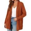 imagePRETTYGARDEN Womens Open Front Cardigan Long Sleeve Cozy Knit Sweaters Winter Fall Clothes 2025 Outerwear CoatsOrange