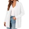 imagePRETTYGARDEN Womens Open Front Cardigan Long Sleeve Cozy Knit Sweaters Winter Fall Clothes 2025 Outerwear CoatsWhite