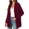 imagePRETTYGARDEN Womens Open Front Cardigan Long Sleeve Cozy Knit Sweaters Winter Fall Clothes 2025 Outerwear CoatsWine Red