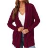 imagePRETTYGARDEN Womens Open Front Cardigan Long Sleeve Cozy Knit Sweaters Winter Fall Clothes 2025 Outerwear CoatsWine Red