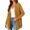 imagePRETTYGARDEN Womens Open Front Cardigan Long Sleeve Cozy Knit Sweaters Winter Fall Clothes 2025 Outerwear CoatsYellow