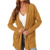 imagePRETTYGARDEN Womens Open Front Cardigan Long Sleeve Cozy Knit Sweaters Winter Fall Clothes 2025 Outerwear CoatsYellow