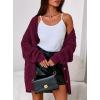 imagePRETTYGARDEN Womens Oversized Cable Knit Cardigan 2025 Fall Fashion Long Sleeve Open Front Chunky Sweaters Winter CoatsBurgundy