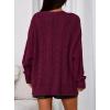 imagePRETTYGARDEN Womens Oversized Cable Knit Cardigan 2025 Fall Fashion Long Sleeve Open Front Chunky Sweaters Winter CoatsBurgundy