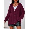 imagePRETTYGARDEN Womens Oversized Cable Knit Cardigan 2025 Fall Fashion Long Sleeve Open Front Chunky Sweaters Winter CoatsBurgundy